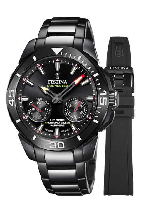 Festina, Hybrid karóra rozsdamentes acél szíjjal, Fekete