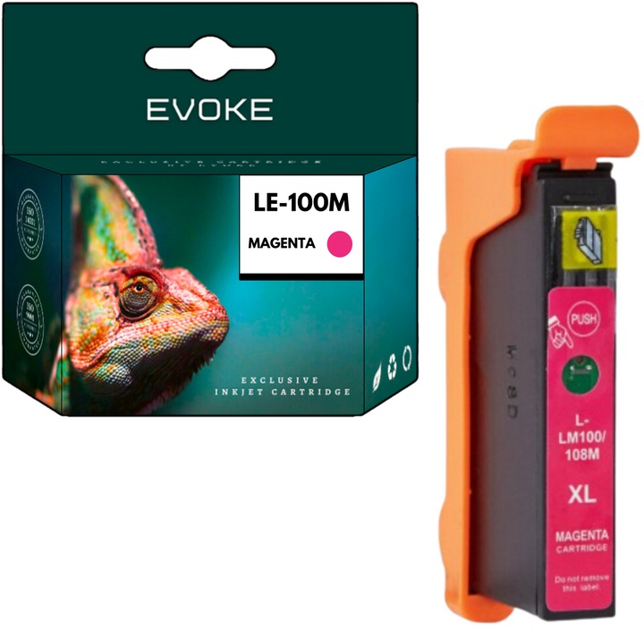 Nyomtató tintapatron Lexmark 100XM magenta, 12 ml, 550 oldal, 014N1070E / 14N1070E, kompatibilis az S300 S301 S302 S302 S302 S305 S305 S405 S405 S505 Pro205 Pro709 Pro709 Pro709 Pro901 készülékkel