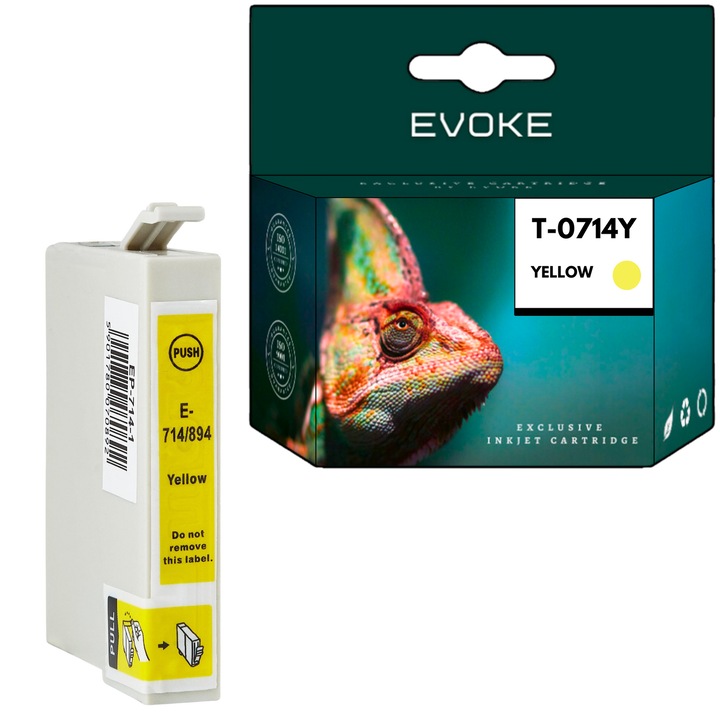 Epson 714 sárga nyomtató tintapatron, 13,5 ml, 900 oldal, C13T07144011 / T0714, DX4000 DX4400 DX7450 DX9400 DX8400 kompatibilis