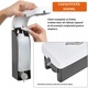 Dispenser - dozator sapun lichid, 300 ml cu suport de agatare pe perete, alb/gri, 21.5 x 6.5 x 7.2 cm