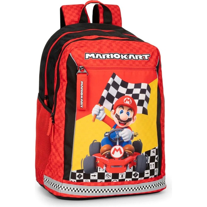 Ученическа раница Super Mario Mariokart Red, 32 x 43 x 23 cm, Многоцвете