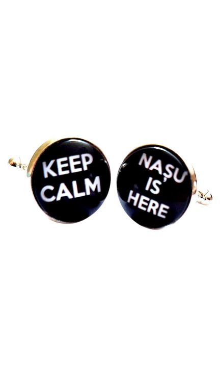 Комплект персонализирани копчета за ръкавели nas keep calm