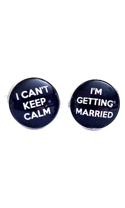 Комплект персонализирани копчета за ръкавели I can't keep calm