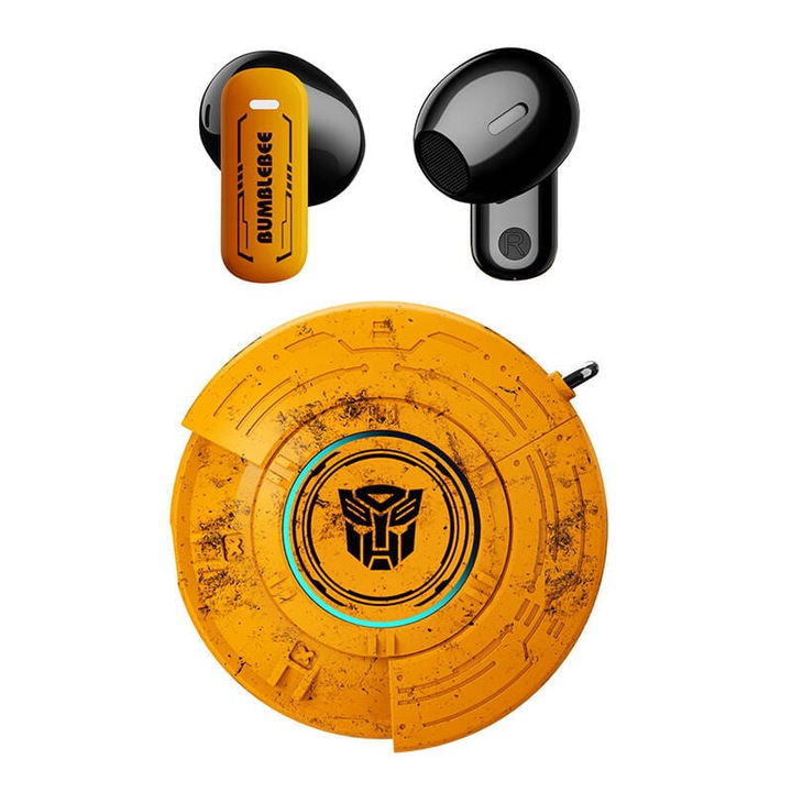 Transformers Vezeték nélküli fülhallgató, Bluetooth 5.4, Sárga/Fekete