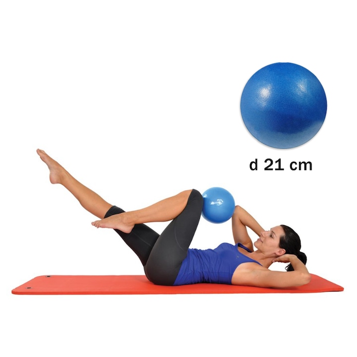 Minge de gimnastica, pentru exercitii, aerobic, pilates, yoga, albastru d-21 cm