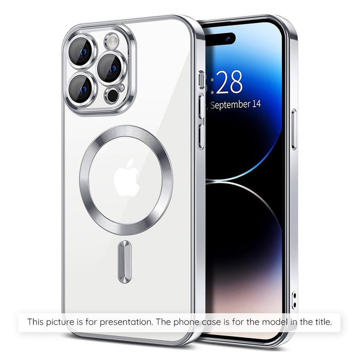 Кейс за Samsung Galaxy A15 4G/A15 5G, Luxury Crystal MagSafe, C30, Полиуретан, Сребрист