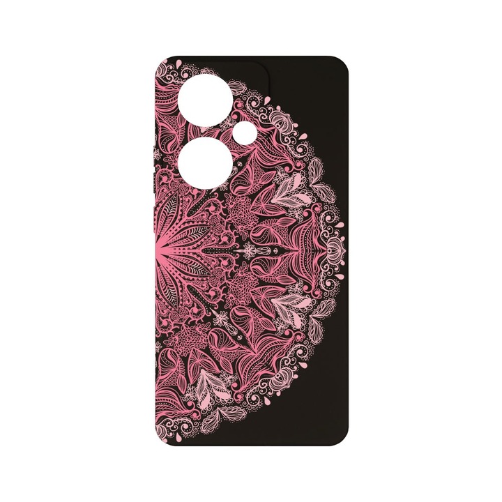 Силиконов калъф BestCase за OPPO Reno 11F 5G, Lace Pink, Camera Protection, Black c-B 21