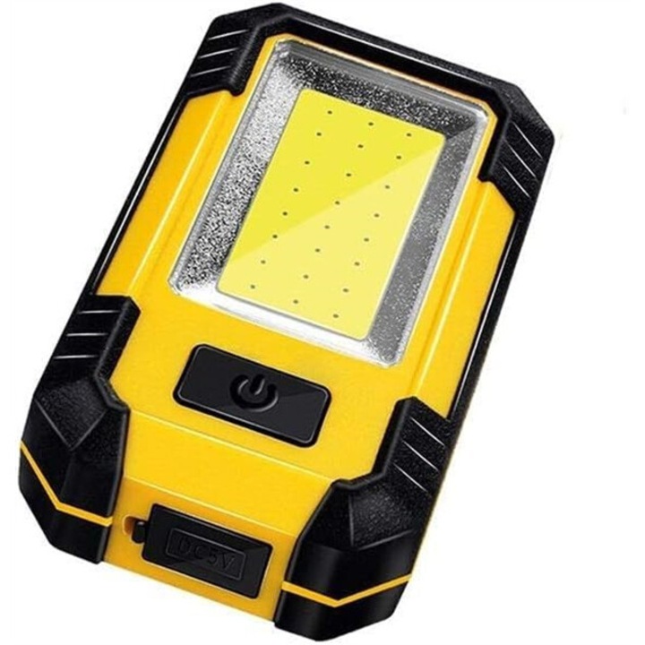 Lanterna portabila pentru camping, LED, 30W, lumina alba, rezistenta la apa IP65, 11x6.8x3.5cm