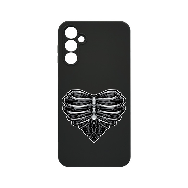 BestCase® Husa Slim SIlicon 0.8MM, Compatibila Cu Samsung Galaxy S24 FE, Skeleton Heart, Protectie Camera, Rezistenta la uzura, c-B 1024