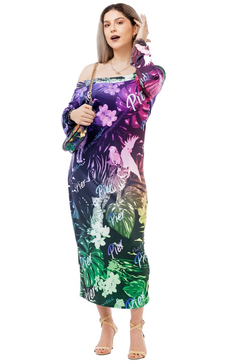 Rochia ANNE midi jungle print, S INTL