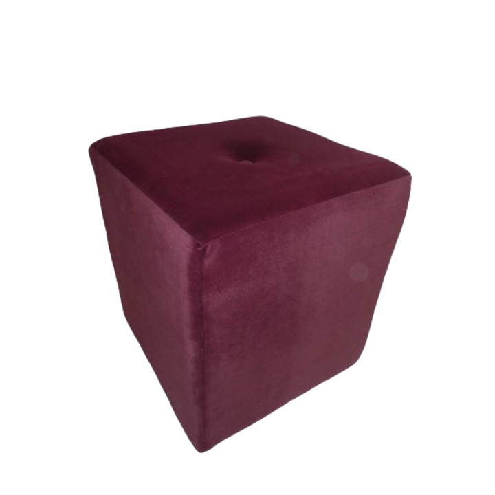 Декоративна стандартна табуретка, кадифе, Бордо, 40/40/40