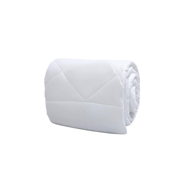 Pilota matlasata, WAVVE, 200 x 200 cm, 300 gsm, pentru toate anotimpurile, moale si confortabila, Alba