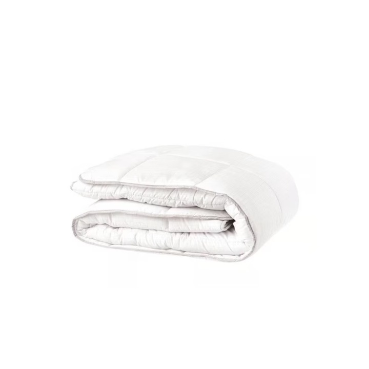 Pilota de vara, Down Feather, cu pene si puf, 260 x 240 cm, Alb cu margini gri