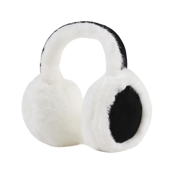 Наушници, защита от студ, топло, JENUOS, дамски сгъваем модел слушалки, универсален размер, Бял