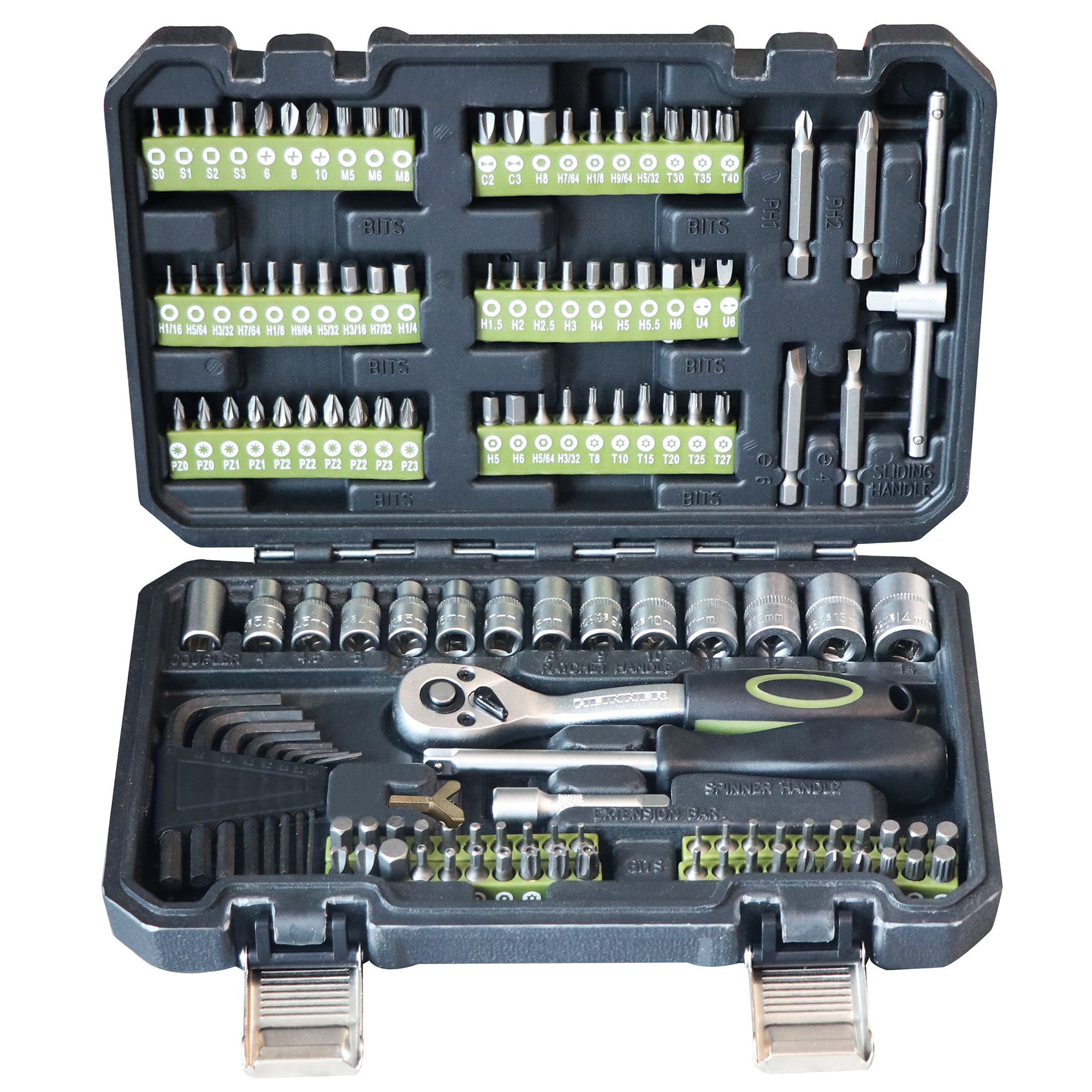 Trusa multifunctionala 131 piese Heinner CTSM027, 1/4" material chrome-vanadium, cutie depozitare si transport
