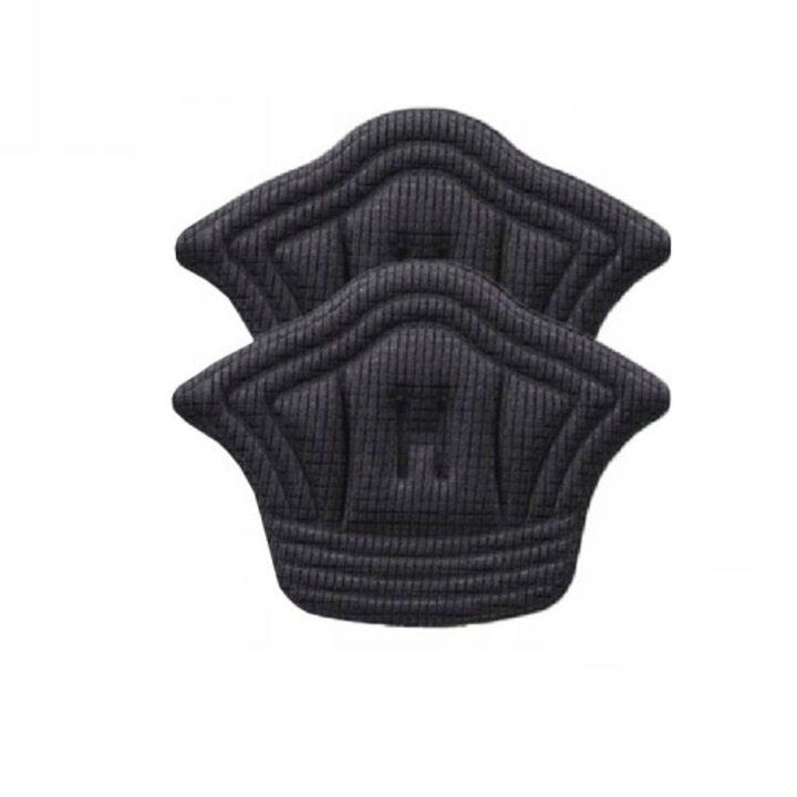 Set 2 branturi adezive pentru calcaie, spuma si poliester, 11.5 x 8 cm, negru