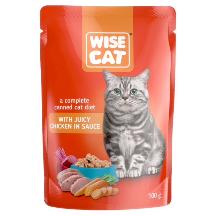 Hrana Umeda pentru Pisici cu Pui in Sos 100G/plic-Wise