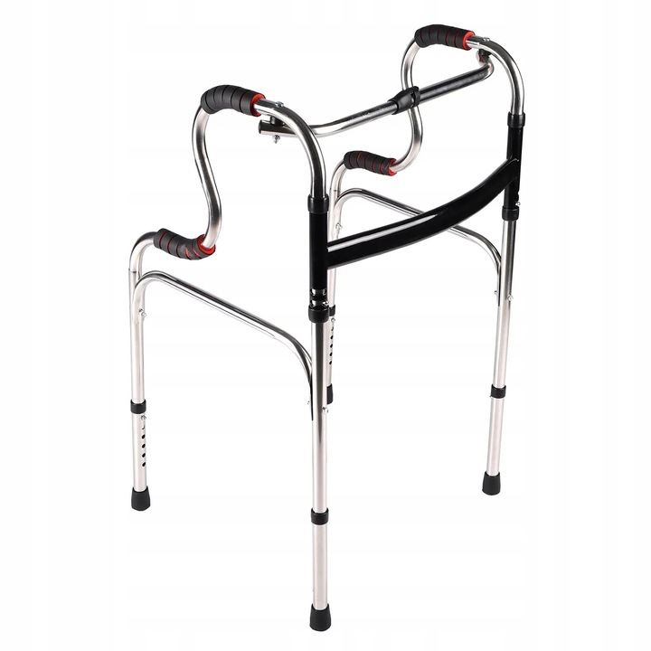 Cadru de mers pliabil din aluminiu, walker ortopedic reglabil pe inaltime, pentru reabilitare si persoane cu mobilitate redusa