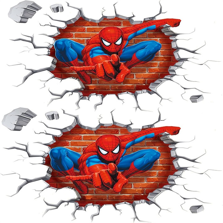 Sabloane decorative 3D Sunmostar, efect de spatiu, portocaliu, 45x50cm, set de 2