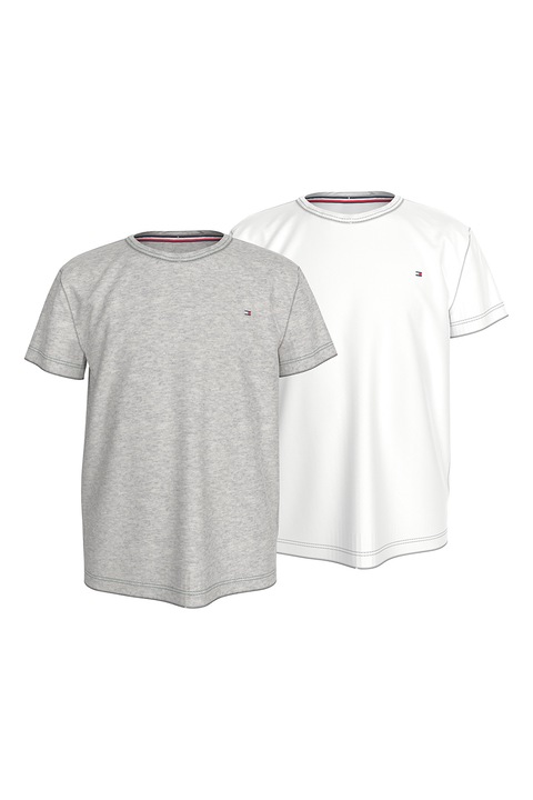 Tommy Hilfiger, Pamutpóló szett - 2 db, Melange szürke