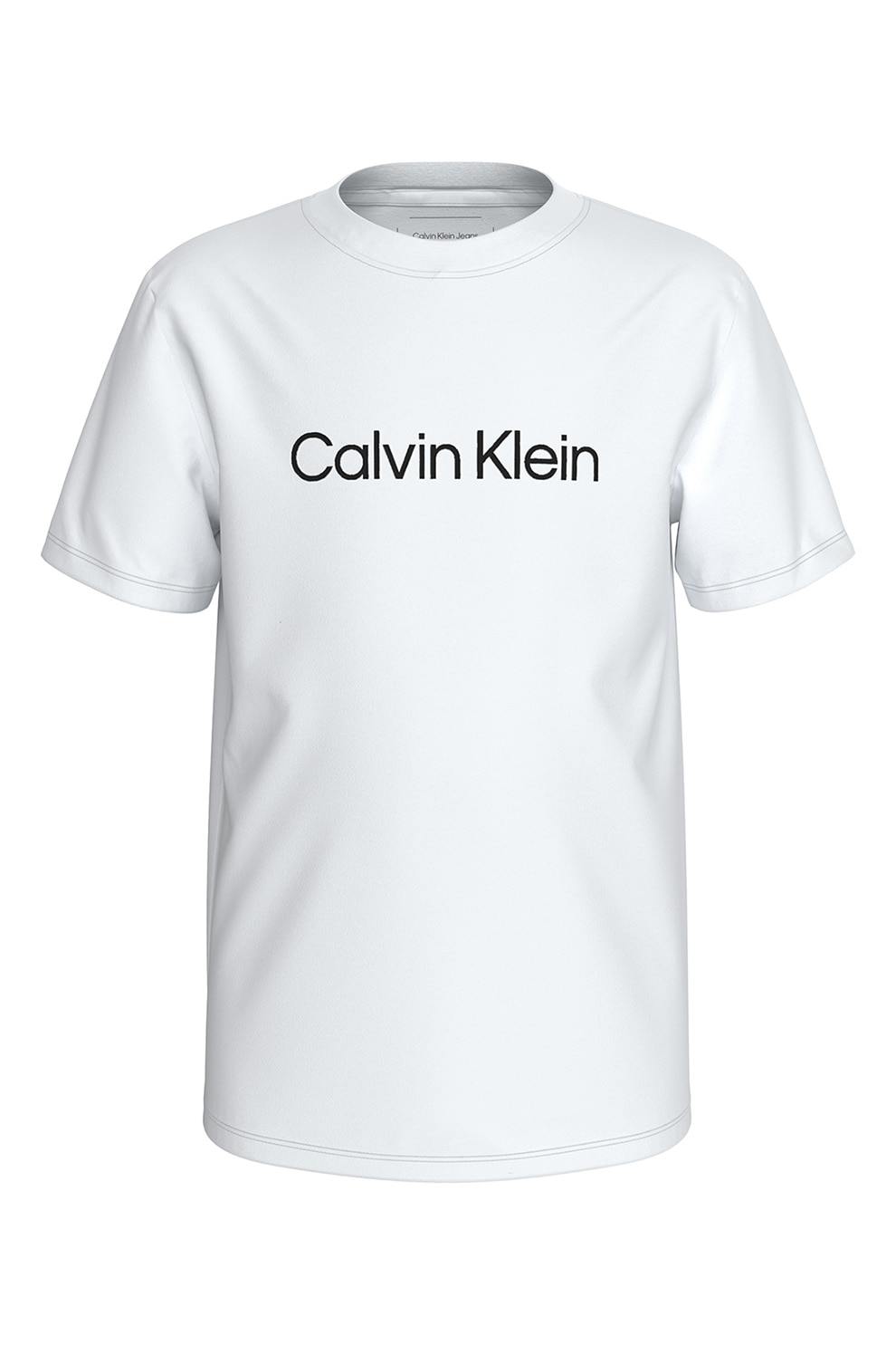 CALVIN KLEIN, Tricou cu imprimeu logo, Negru stins, Alb optic, 140 CM