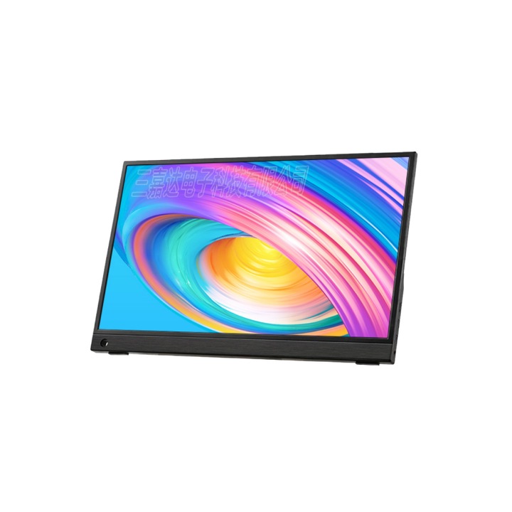 Monitor pentru laptop, 13, 3 inch, 1080p HD, suport pentru turnarea ecranului telefonului mobil, 645 g portabil, interfata tip C, ecran tactil, cu husa din piele