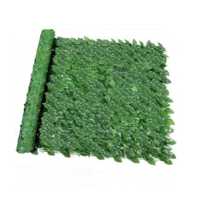 Roverim, Жива параванна ограда с изкуствени листа, тъмнозелена, 300 см x 100 см