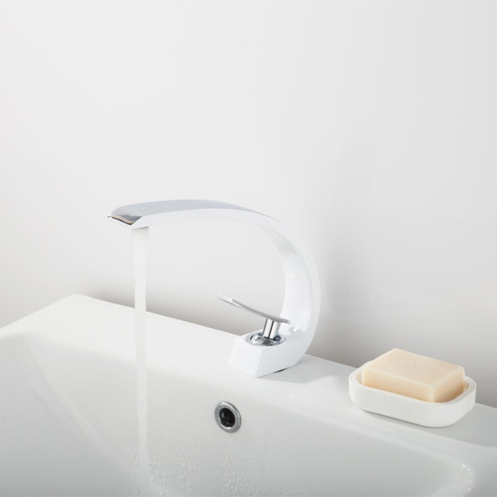 Baterie Chiuveta Baie, Otel Inoxidabil, Racoarde Incluse, Rezistent La Zgarieturi, SMART GADGETS C&A, Design Minimalist, Alb Chromat, 17CM