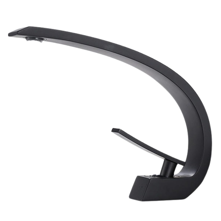 Смесител за мивка за баня, неръждаема стомана, включени връзки, устойчив на надраскване, SMART GADGETS C&A, минималистичен дизайн, матово черно, 17CM