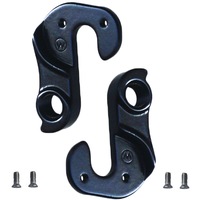 Set 2 Ureche cadru schimbator bicicleta, Aluminiu, Vine cu 4 suruburi de montare, Negru, Nr. 8