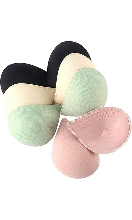 Set 4 perechi insertii sutien push-up, JENOUS®, Nu este sufocant, material din matase de gheata, Reutilizabil, XL, Multicolor