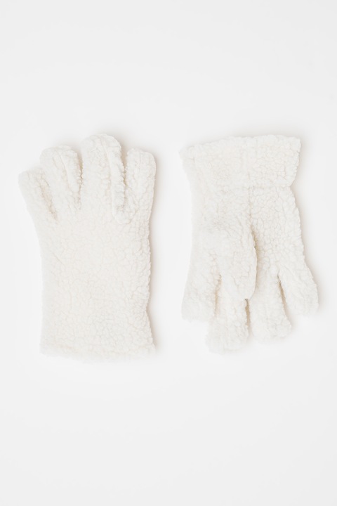 GAP, Manusi din blana sherpa, Alb murdar, 19 cm