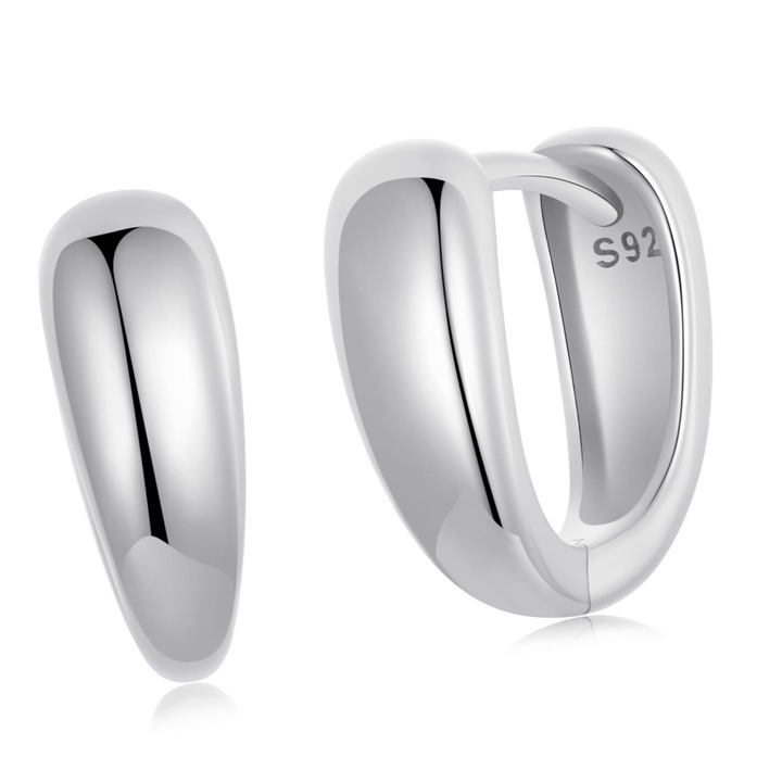 Cercei argint 925, SilverBeads, forma circulara, 12x5mm