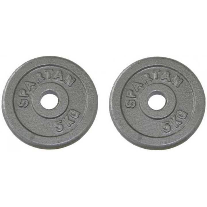 Pereche 2 discuri pentru bara de greutati cu diametrul de 30 mm, greutate 2x5kg
