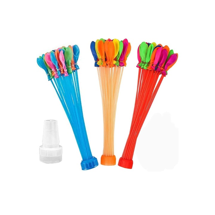 Комплект 333 балона, Самозатварящи се, Пълнещи се за 60 секунди, Многоцветни