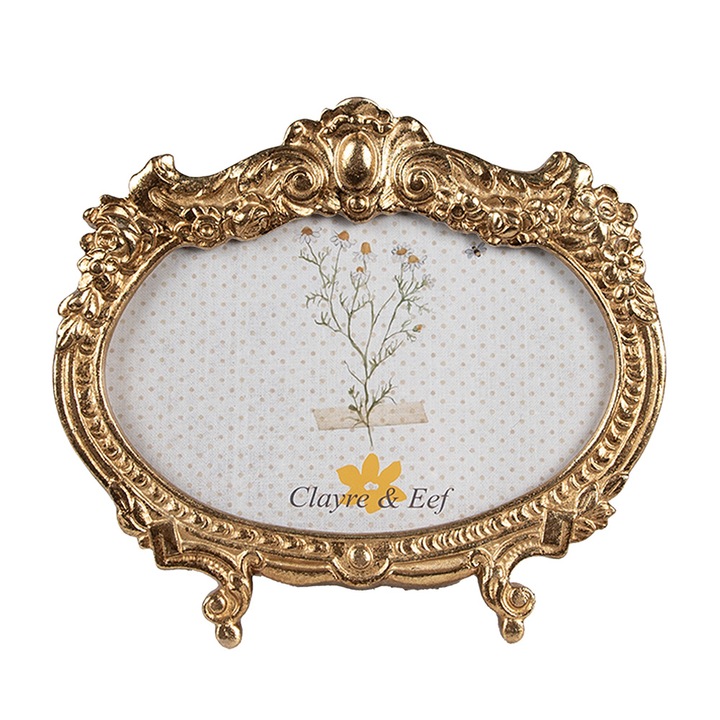 Rama foto de masa, perete polirasina aurie 17x2x15 cm, 10x15 cm