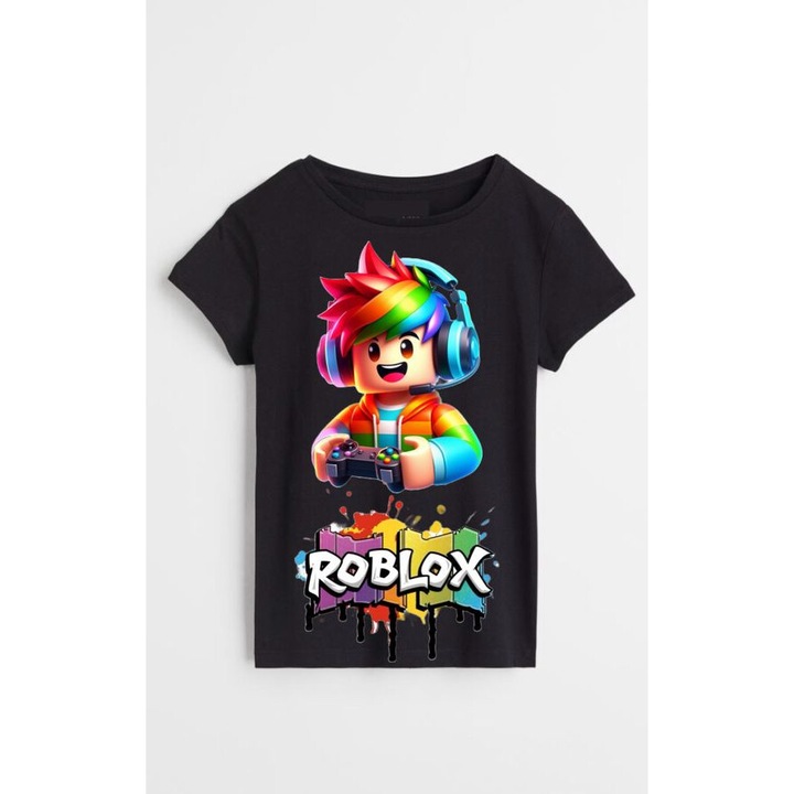 Roblox 3 fekete pamut póló, Fekete