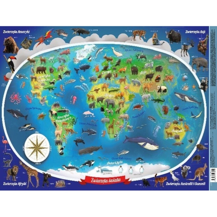 Пъзел за деца, Demart, Mappuzzle junior, животни, многоцветен