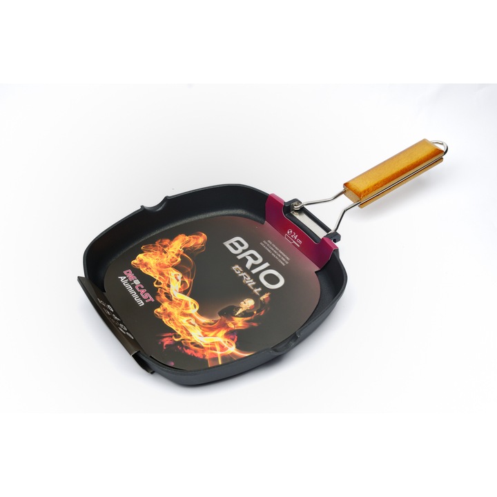 Тиган грил Brio Grill, 24х24см, Лят алуминий, Non-stick