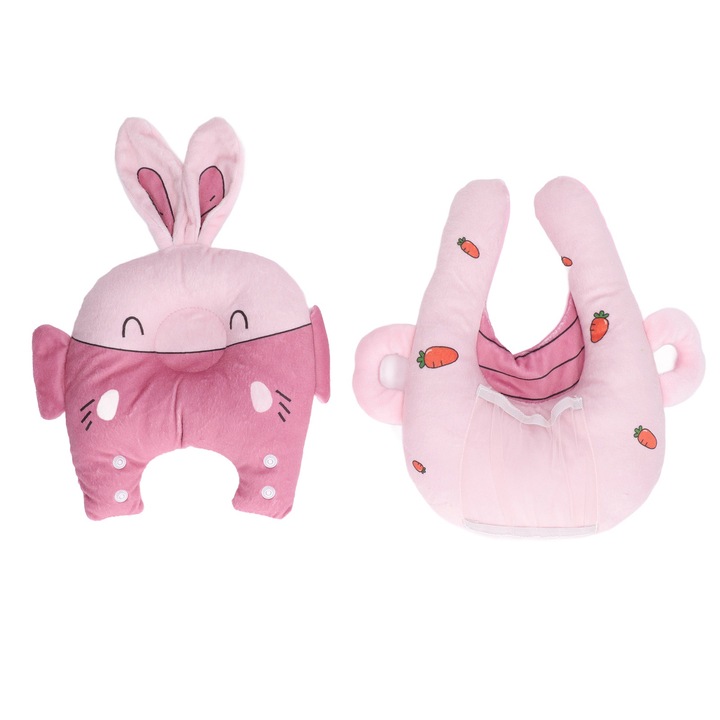 Set 2 perne de hranire pentru nou-nascuti, AMRNUGL, poliester, multifunctionale, roz