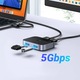 Switch USB 3.0, Ugreen, CM757, 2 porturi, 5 Gbps, negru, 59x33x20mm, 2 cabluri USB 1.5m