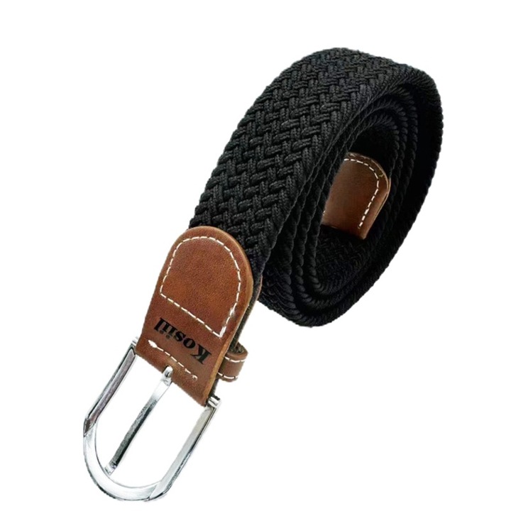 Curea elastica Kosiil, ajustabila, negru, 105-125x3.5cm