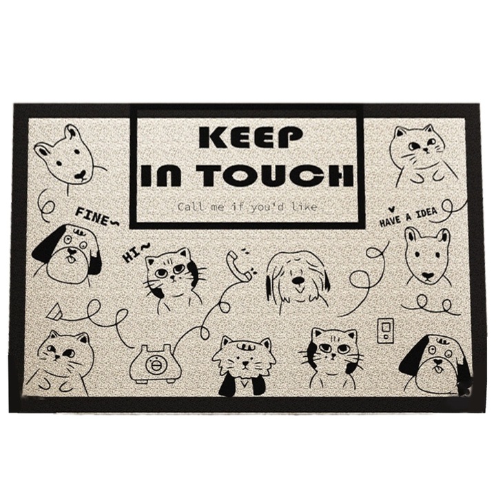 Bejárati szőnyeg QttvbTna, PVC, téglalap alakú, szennyeződésálló, 50x80cm
