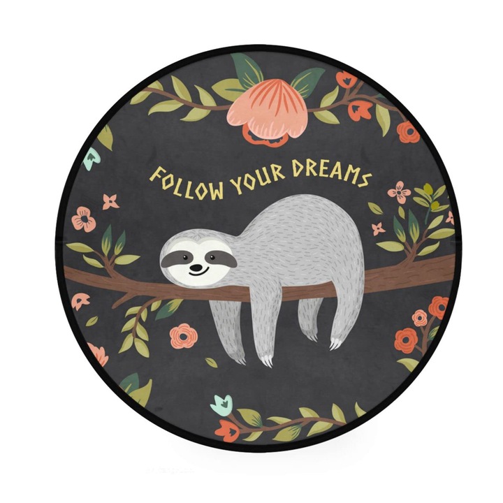 Többszínű szőnyeg, poliészter és hab, csúszásmentes, könnyen tisztítható, 80cm