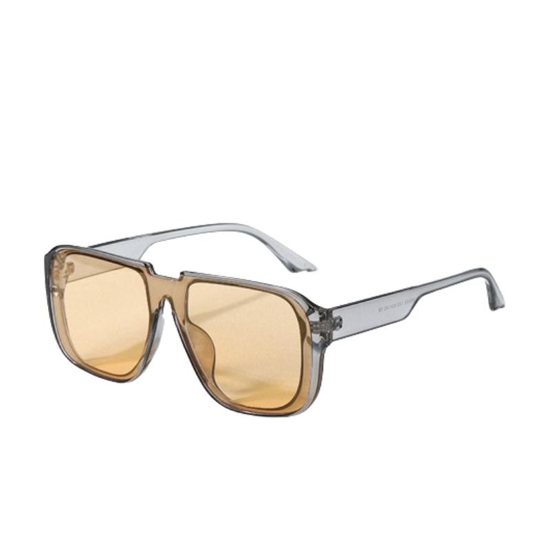 Ochelari de soare unisex, transparenti, culoare champagne gold