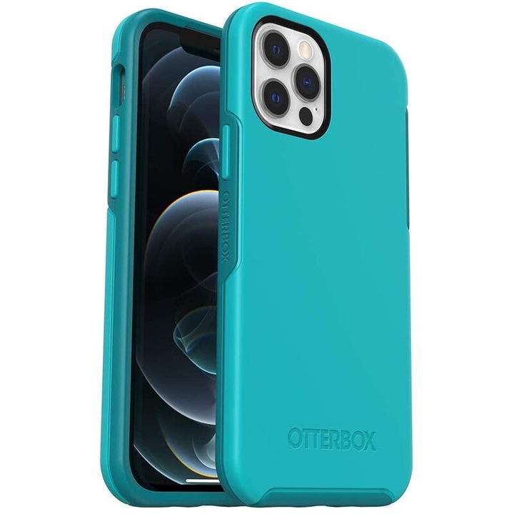 Husa telefon, OtterBox, compatibila cu iPhone 12/12 Pro, protectie ridicata, albastru, policarbonat/cauciuc