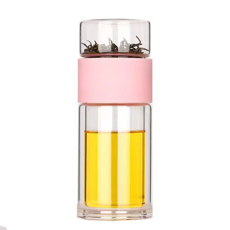 Infuzor Roz Sticla de ceai de calatorie, cu infuzor, 400ml, roz/transparent - eMAG.ro