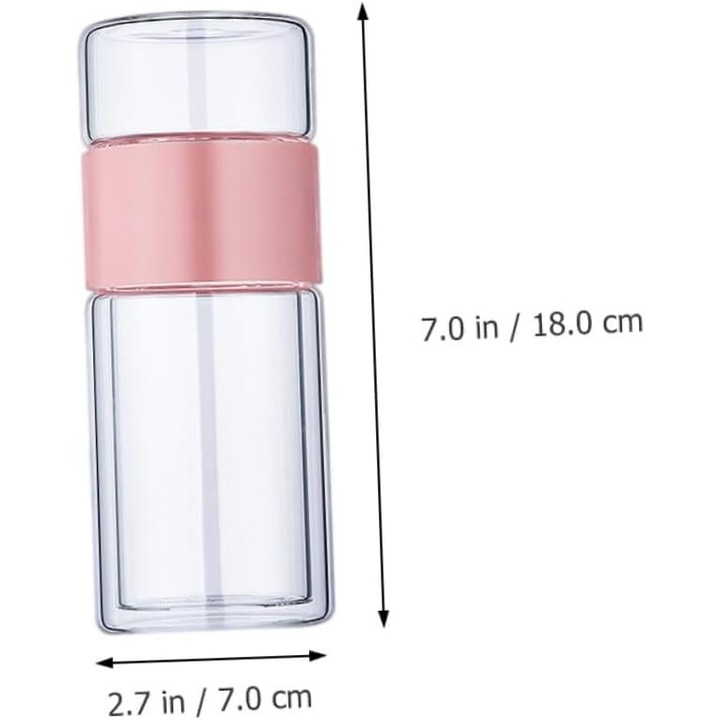 Infuzor Roz Sticla de ceai de calatorie, cu infuzor, 400ml, roz/transparent - eMAG.ro