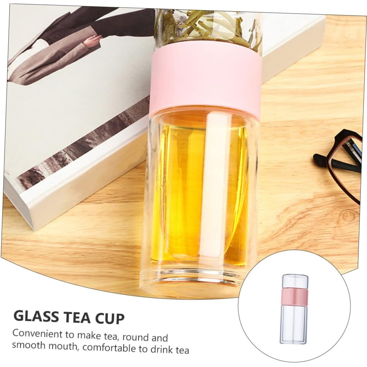 Infuzor Roz Sticla de ceai de calatorie, cu infuzor, 400ml, roz/transparent - eMAG.ro