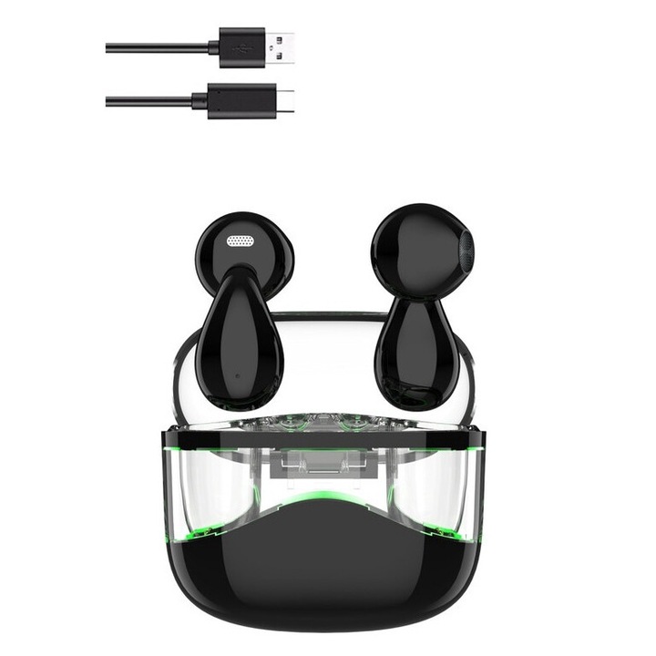 Fülbe helyezhető vezeték nélküli fejhallgató, Beat Evolution, Bluetooth 5.3, zajcsökkentő ENC, fekete, felnőtteknek